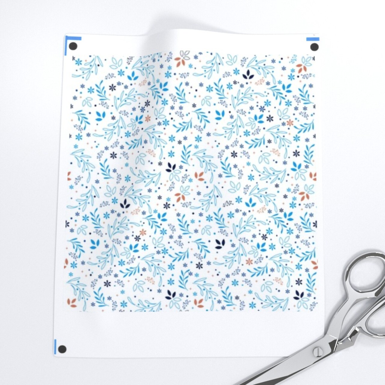 Blue Floral Nature Cottagecore Flour Sack Dress Botanical Small Print Scale French Country Farmhouse Custom Printed Fabric by Spoonflower Various Fabrics by the Yard or Fat Quarter